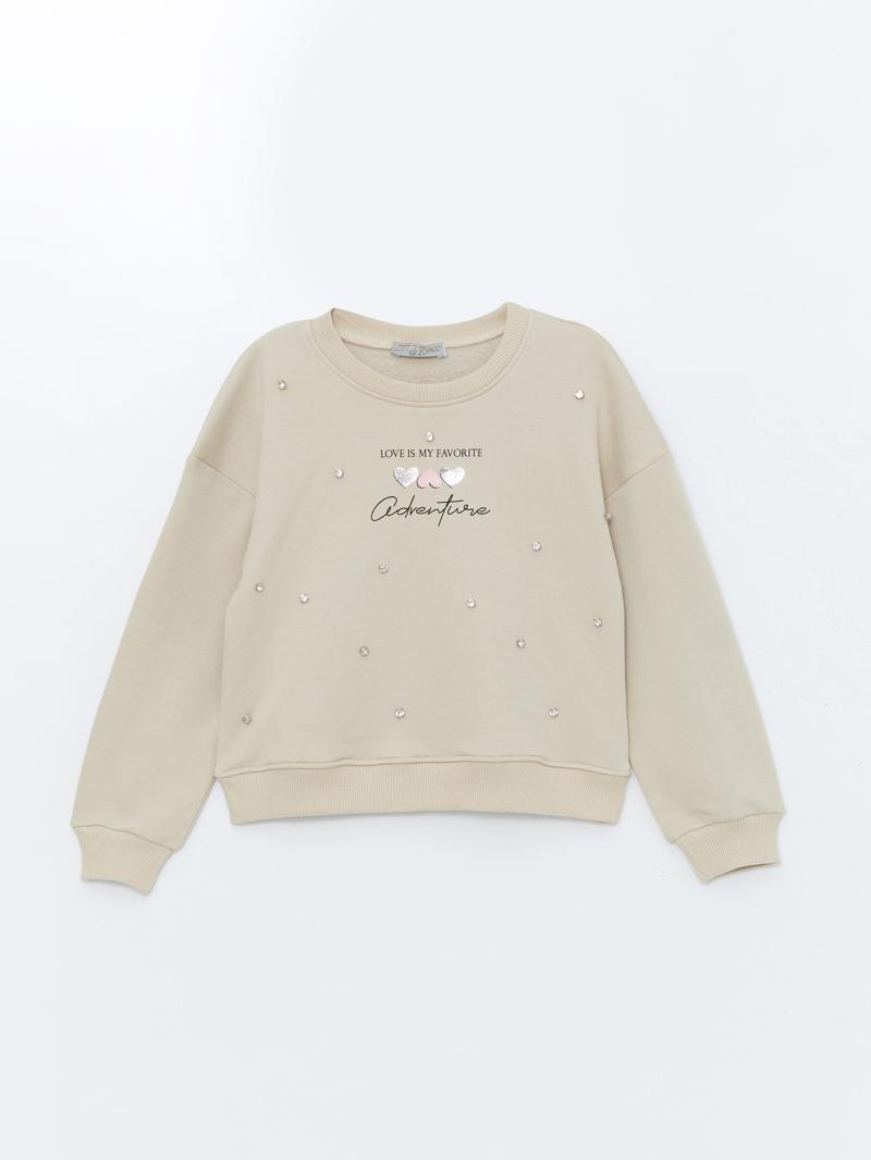 Kız Çocuk Taş Detaylı Sweatshirt