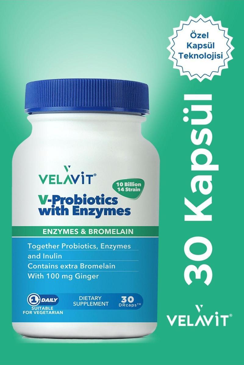 V-Probiotics With Enzymes Takviye Edici Gıda 30 Kapsül