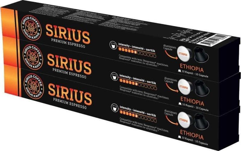 Sirius Nespresso Uyumlu Single Origin Kapsül Kahve 6 Ethiopia 3'lü Set (30 Kapsül)
