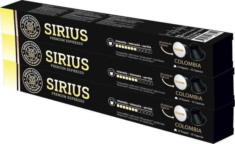 Sirius Nespresso Uyumlu Single Origin Kapsül Kahve 7 Colombia 3'lü Set (30 Kapsül)