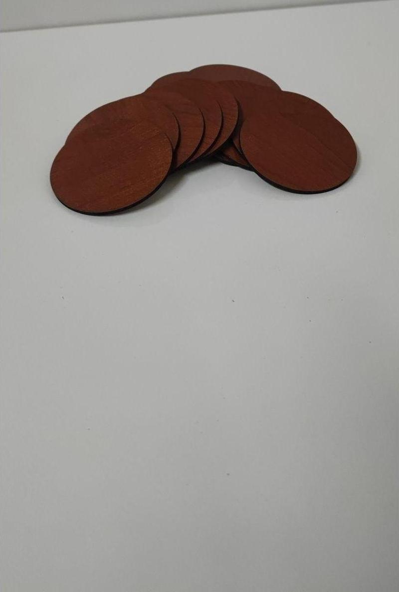 12 Adet 7 Cm Kiraz Renk Supla Mdf Tabla