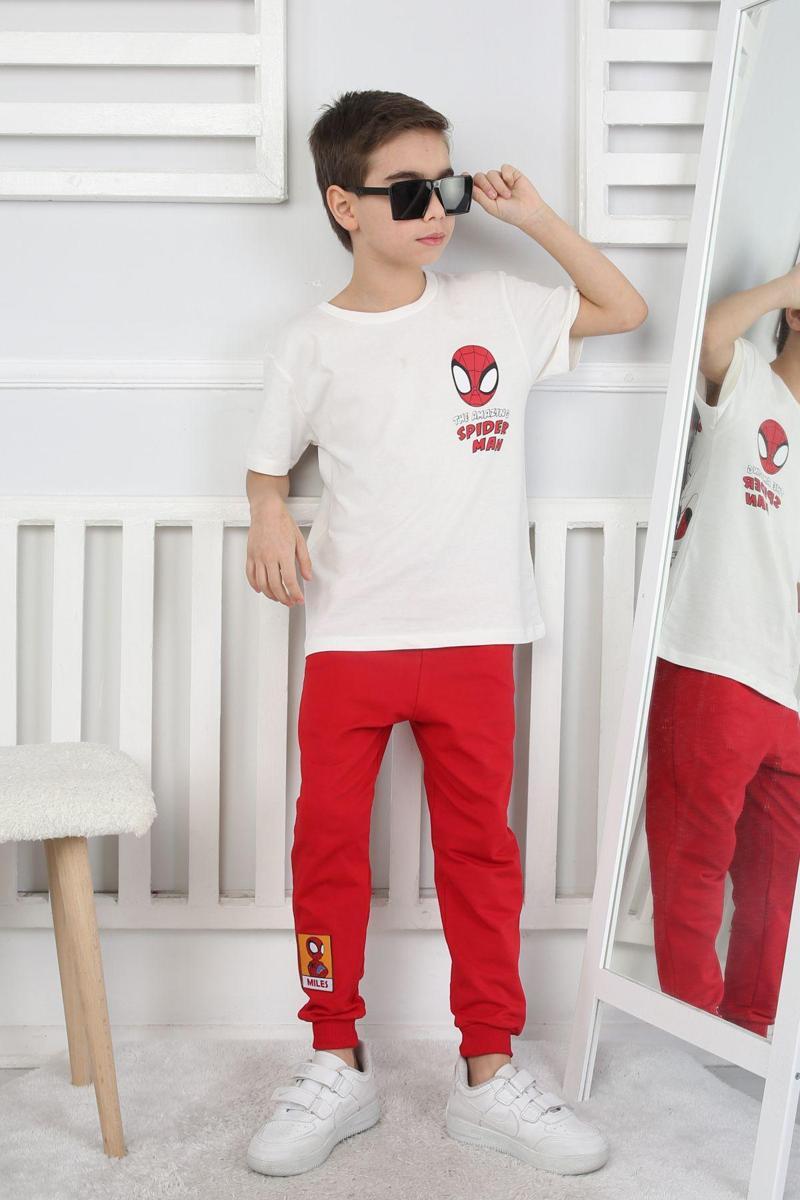 Örümcek Adam Baskılı T-Shirt-Eşofman Çocuk Takım 3-10 Yaş