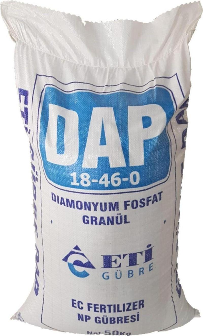 Gübre Dap Diamonyum Fosfat 18 46 0 Azot Fosfor Bitki Meyve Sebze Granül Np Taban Gübresi 50 kg