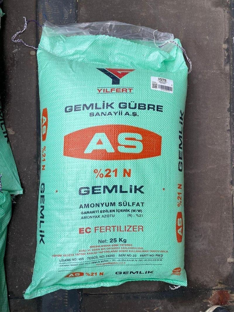25 Kg Çim- Sebze- Meyve Gübresi Bitki Coşturan Amonyum Sülfat Azotlu Şeker Gübre