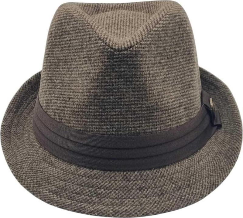 Kadın Lüks Trilby Desenli Kaşe Fötr Şapka