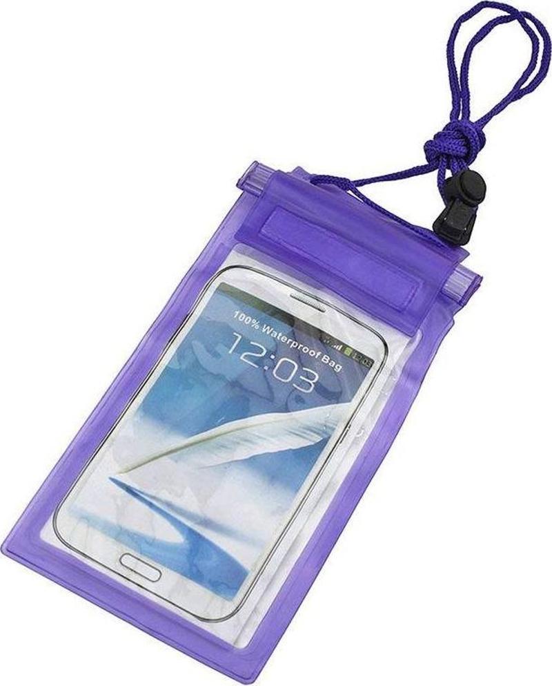 Su Geçirmez Telefon Kılıfı Mor