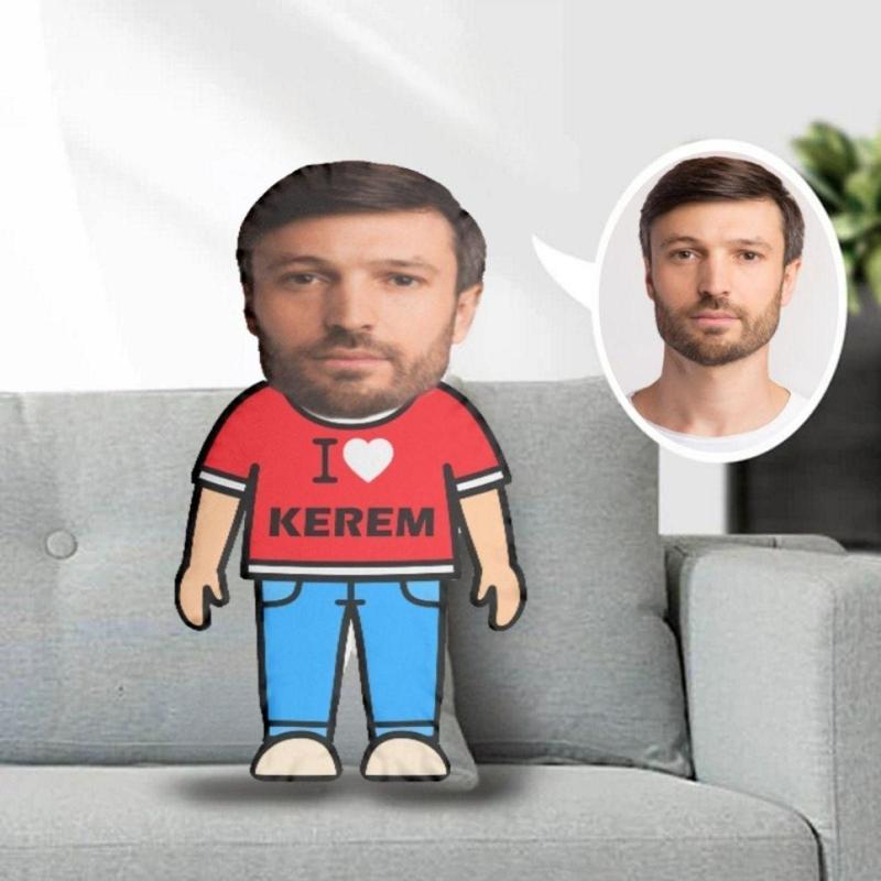 Kişiye Özel Fotoğraflı Şekilli Erkek Bebek Yastık Oyuncak