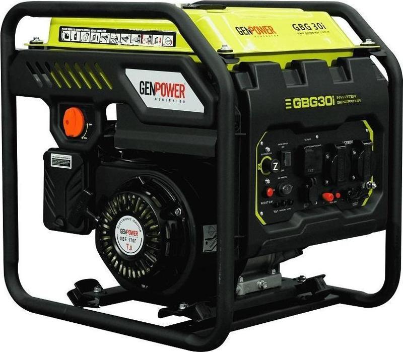 GBG 30i V2 Model 3 Kva İpli, Tekerleksiz Açık Tip Monofaze ( 220 Volt) Dijital Inverter Jeneratör