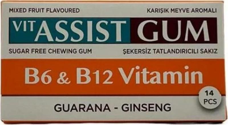 VIT ASSIST GUM VİTAMİNLİ GİNSENG AROMALI SAKIZ 12Lİ 