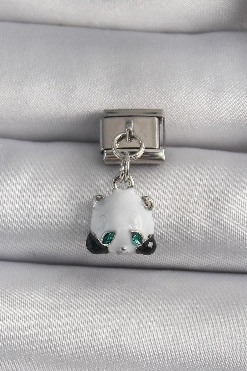 Gümüş Renk Sallantı Zirkon Taşlı Panda Model Nomination Charm - EBJ250113W30341