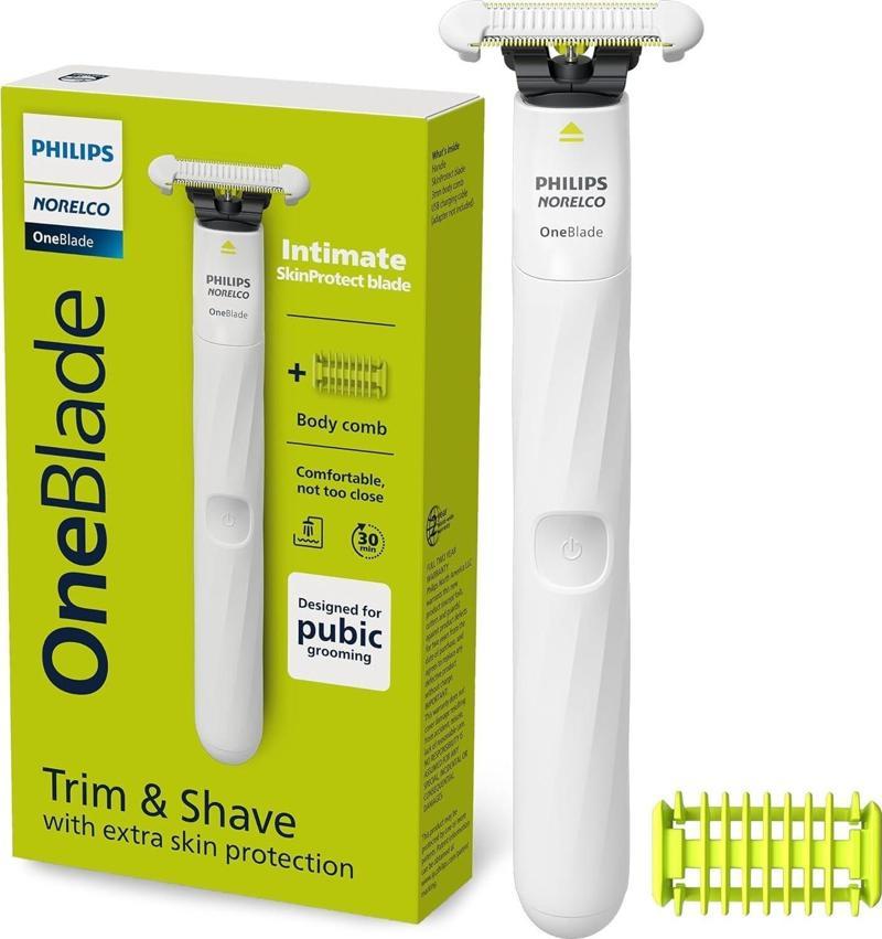 Norelco OneBlade Unisex Kasık ve Kişisel Vücut Bakım ve Düzeltici, QP1924/70
