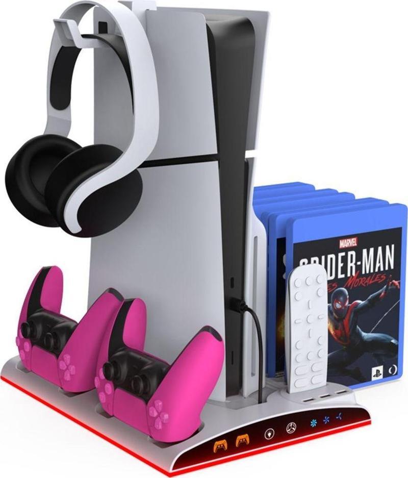 Tp5-3570 Multi Fonksiyonel Ps5 Slim/ Ps5 Dijital Rgb Işıklı Soğutma Ve Şarj İstasyonu