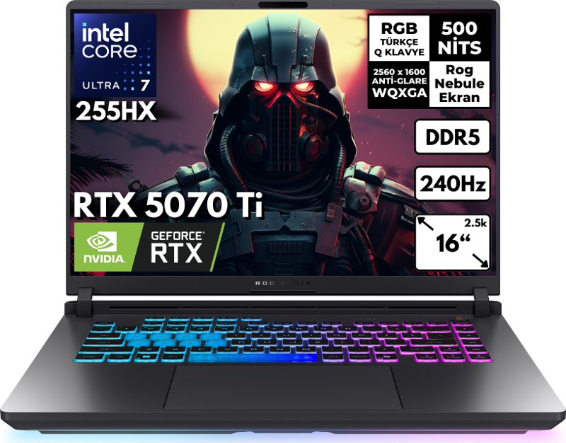 Rog Strix G16 Ultra 7-255HX 64GB 4 TBSSD RTX5070 Ti (12GB) 240Hz 16" 2.5k WQXGA Freedos G615LR-S5214HMF14