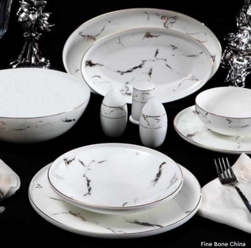 Marble Gold 56 Parça Yemek Takımı