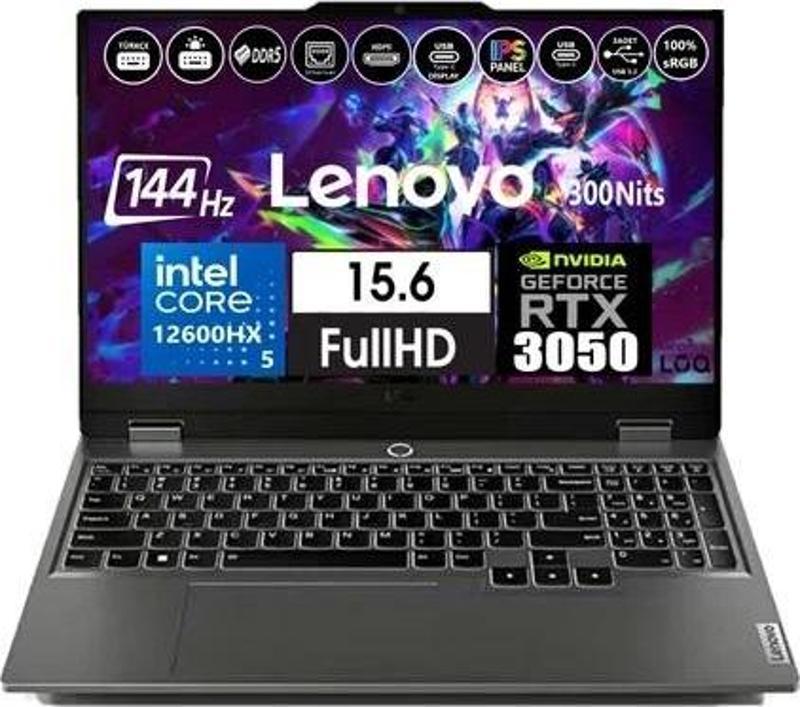 Loq 15IAX9 i5-12600HX 16GB 512GB 6GB RTX3050 15.6" FreeDOS 83GS00L3TR K1