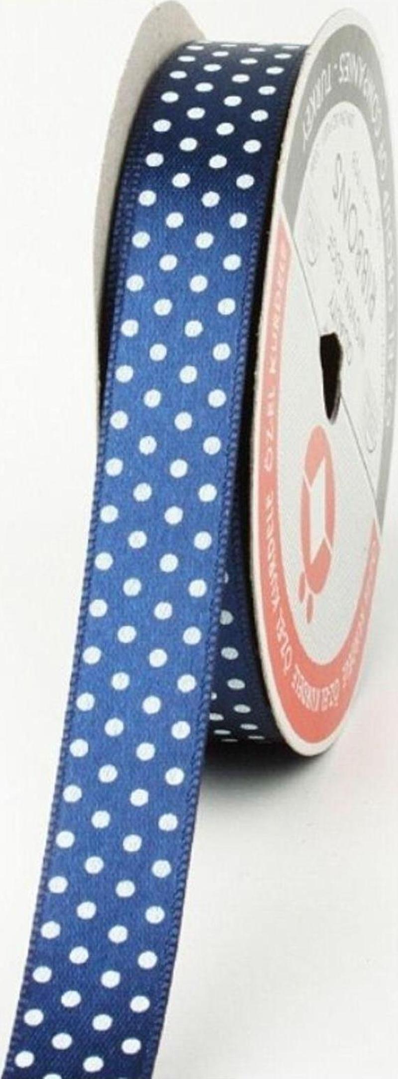 Puantiye Baskılı Saten Kurdele, Paketlik Kurdele 1,5 Cm 5 Mt 135 019