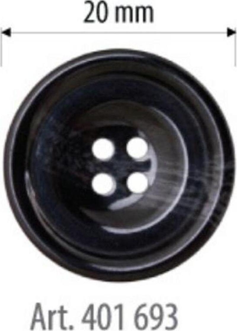 Siyah Düğme 6 Adet 20 Mm, Kazak Düğmesi 401 693