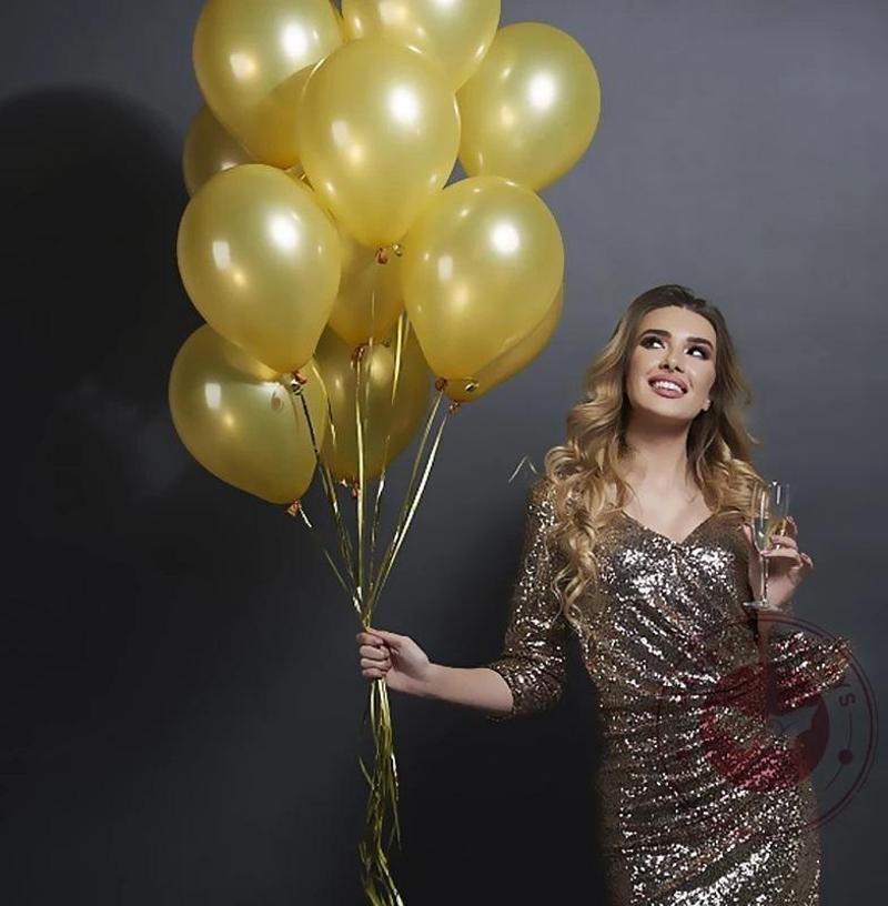 VIP DELUXE 25 PCS SHINY METALLIC GOLD BALLOON 1.KALİTE PARLAK METALİK GOLD BALON HELYUM GAZI UYUMLU