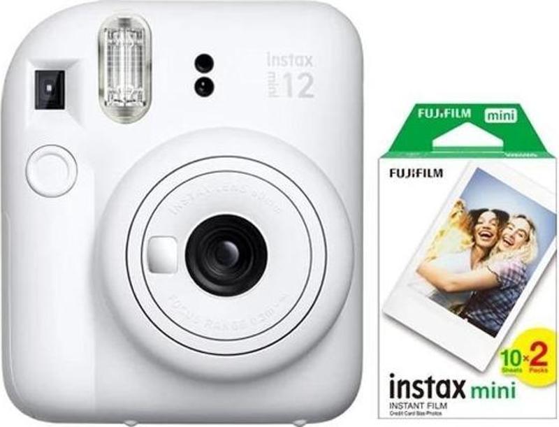 FUJIFILM Instax Mini 12 Beyaz Fotoğraf Makinesi ve 20'li Mini Film