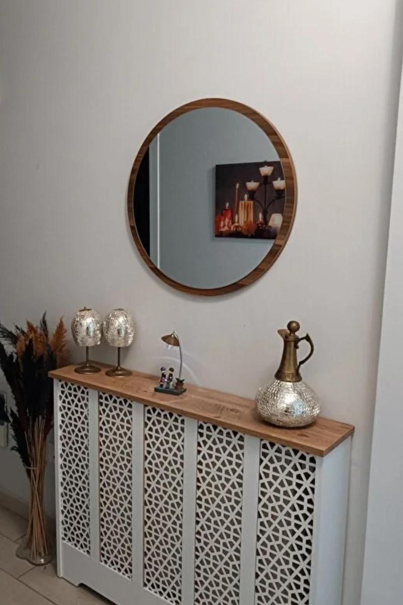 Dekoratik Yuvarlak Ayna 45 Cm Çap Antre Hol Koridor Duvar Salon Mutfak Banyo Ofis Makyaj Aynası