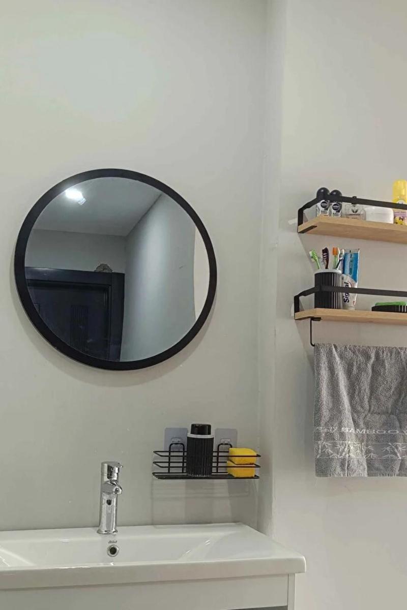 Dekoratik Yuvarlak Ayna 45 Cm Çap Antre Hol Koridor Duvar Salon Mutfak Banyo Ofis Makyaj Aynası