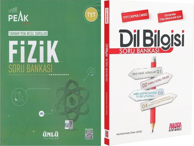 Ünlü Yayıncılık TYT Fizik Best Peak ve AKM Dil Bilgisi Soru Bankası Seti 2 Kitap
