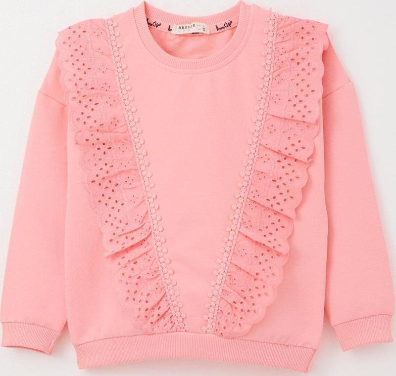 Kız Çocuk Sweatshirt Güpürlü 1.5-5 Yaş, Pembe