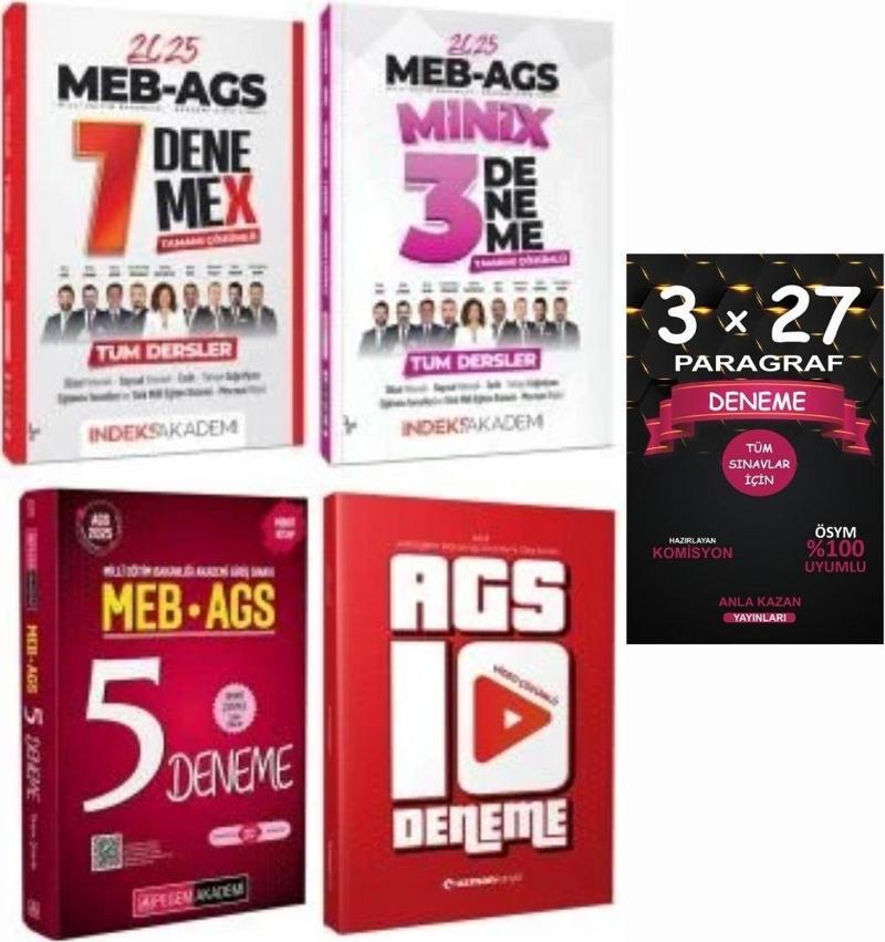 İndeks + Pegem + Uzman 2025 MEB AGS 10+5+10 Deneme 5 li Set + Anla Kazan Paragraf