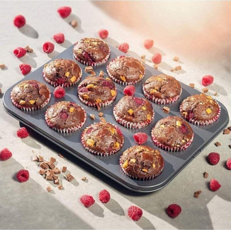 12'Li Kek Kalıbı Yanmaz Yapışmaz Muffin Cupcake Kalıbı Kek Kalıbı