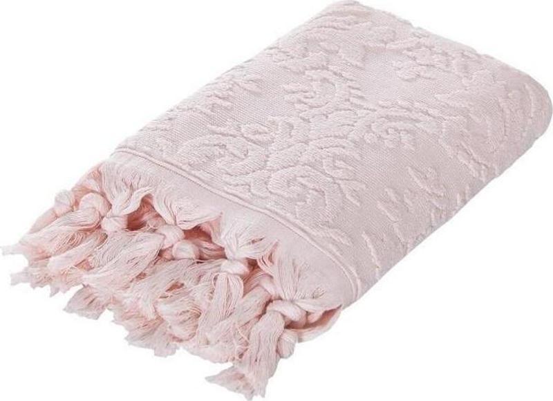 Somon Renk Otantik Saçaklı El Havlusu - Yüksek Su Emicilik - 50X90 Cm