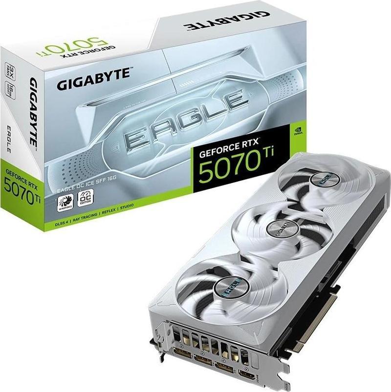 GeForce RTX 5070 Ti Eagle OC ICE SFF 16GB DLSS 4 256 Bit GDDR7 Beyaz Ekran Kartı