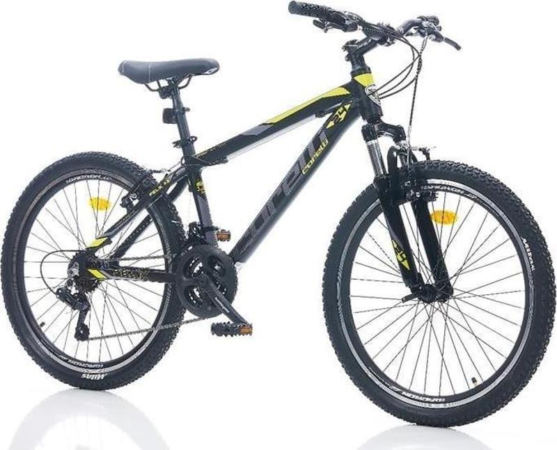 FELİX 3.2 ERKEK DAĞ BİSİKLETİ 310H V 24 JANT 21 VİTES SİYAH SARI GRİ