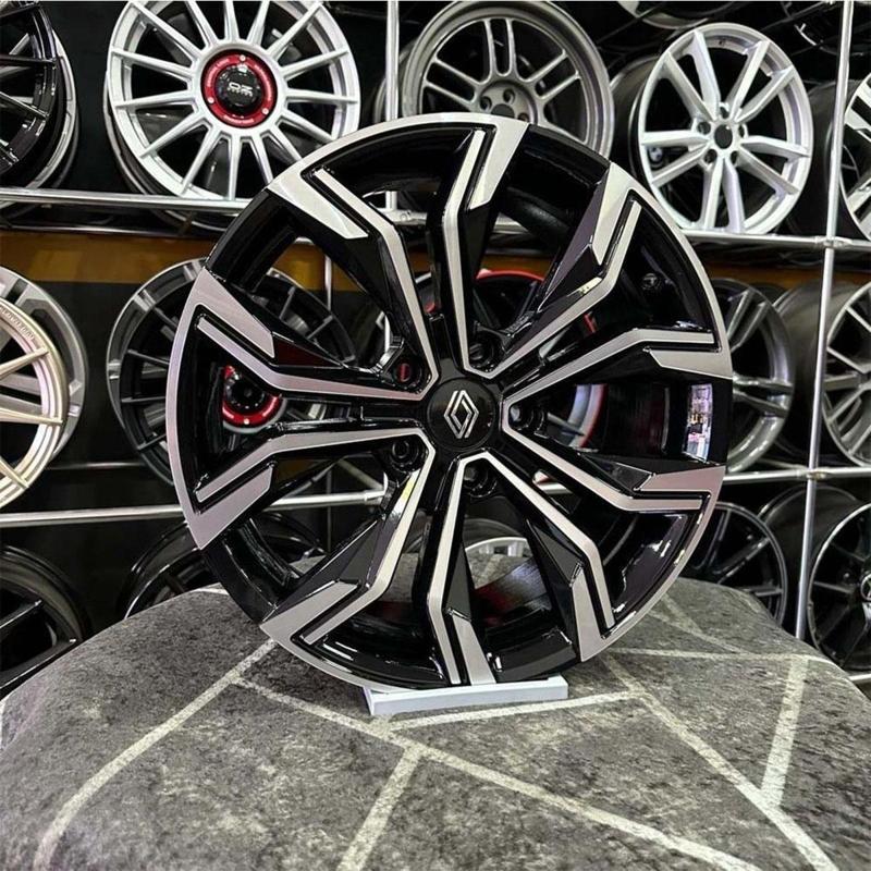 17" (İnç) 5X114.3 Megane İcon Siyah Elmas Kesim Jant Modeli Renault Uyumlu 4 Adet