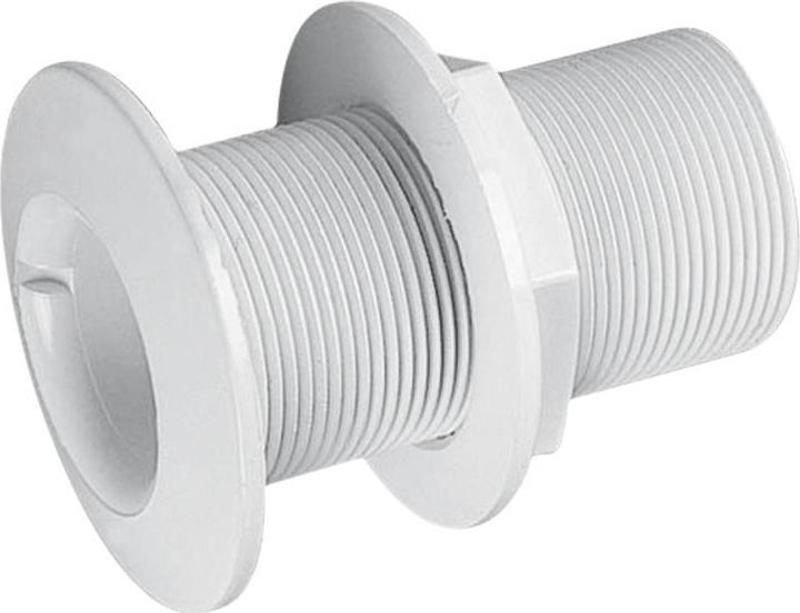 Thru-Hull w/Fl. Flange Threaded, 3/4", L.77mm, White