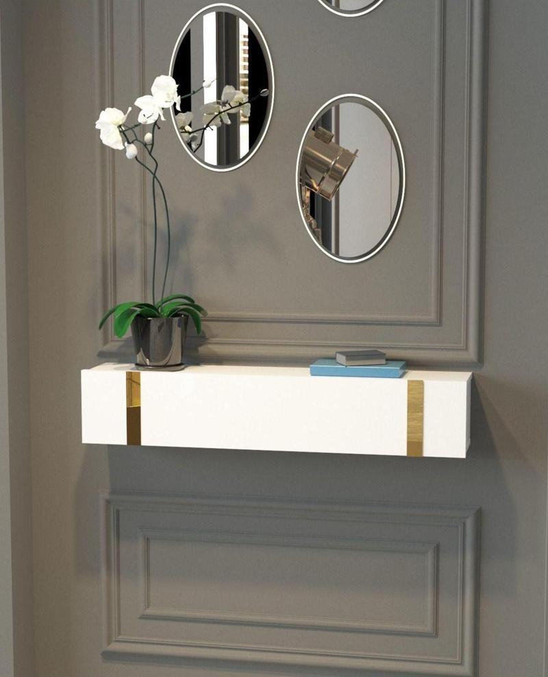 Slyvester Dresuar 90 Cm Beyaz-Gold