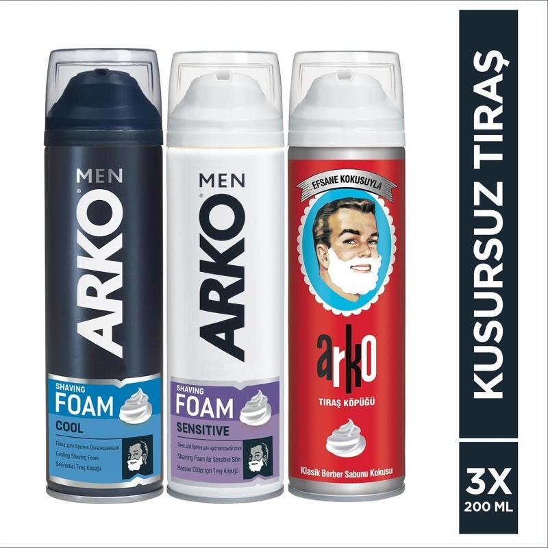 Cool + Sensitive + Efsane Tıraş Köpüğü 3x200 Ml