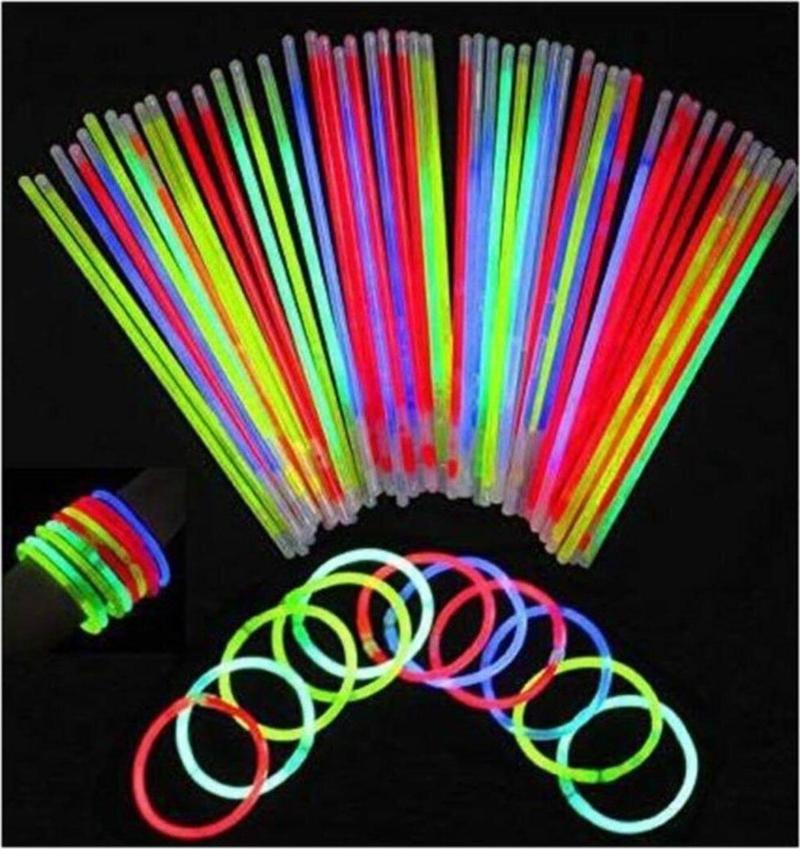 Neonlu Glow Stick Çubuk 50 Adet Karışık Renkli