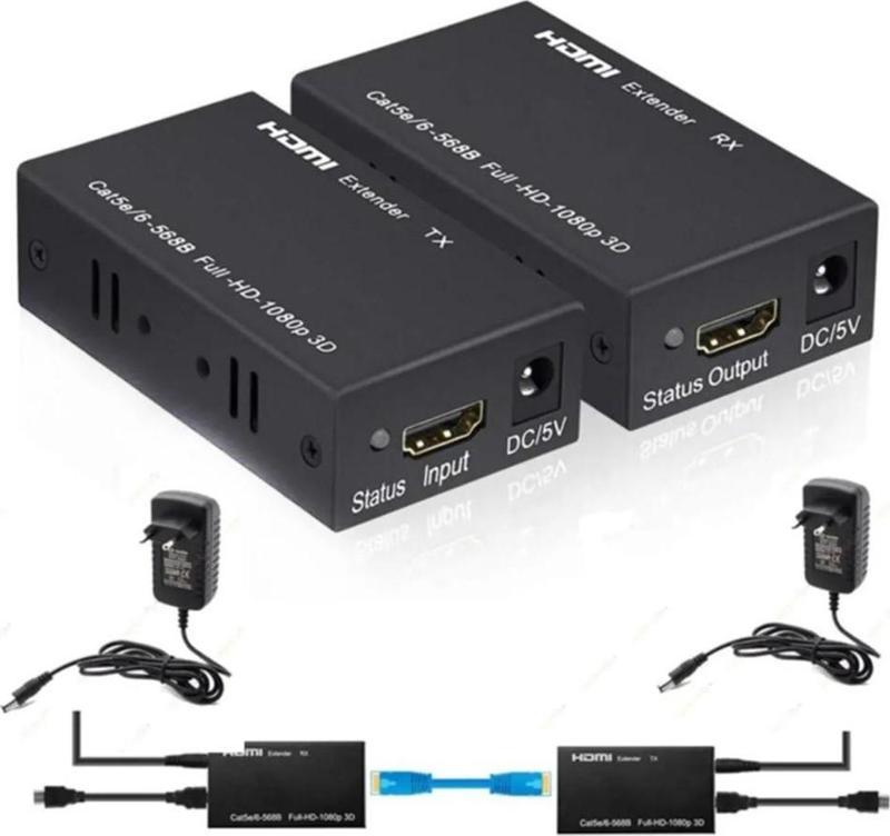 Apx-60M Cat5E-Cat6 60Metre Full Hd 1080P Hdmi Extender