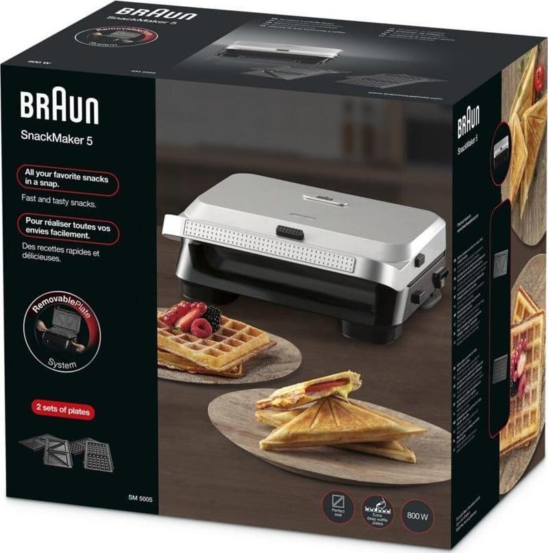 Snackmaker Tost ve Waffle Makinesi Silver