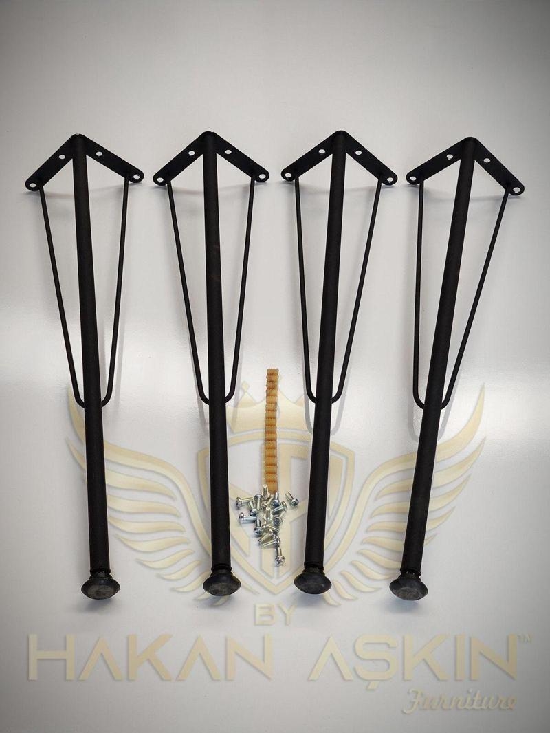 70 Cm Metal Siyah Masa Firkete Ayağı Ve Takımı 4 Lü