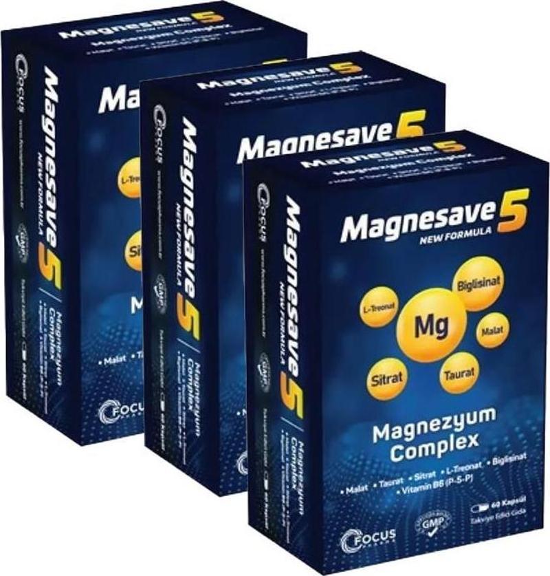 Magnesave5 Magnezyum Complex 60 kapsül x3