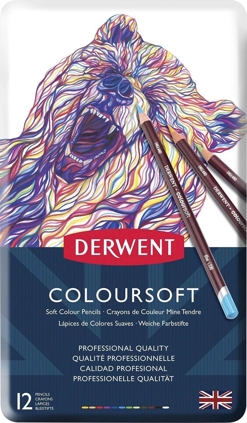 Coloursoft Serisi Kuru Kalem Seti - 12 Renk Metal Kutulu