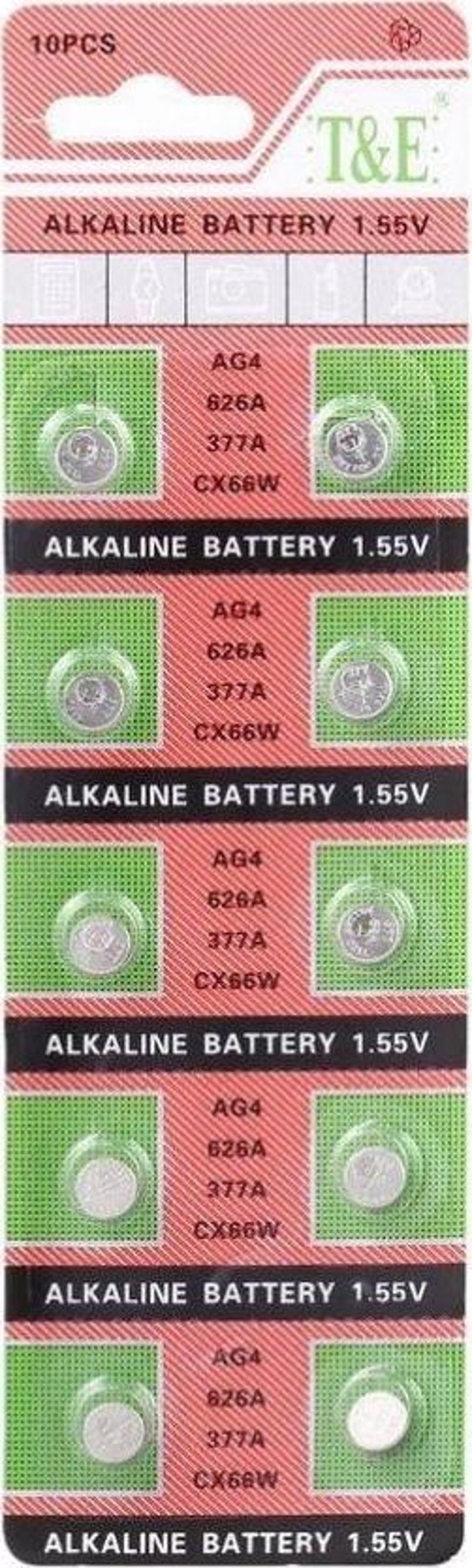 Alkalin Saat Pili AG4 / 626A 377A CX66W 1.55V PİL 10 lu Paket