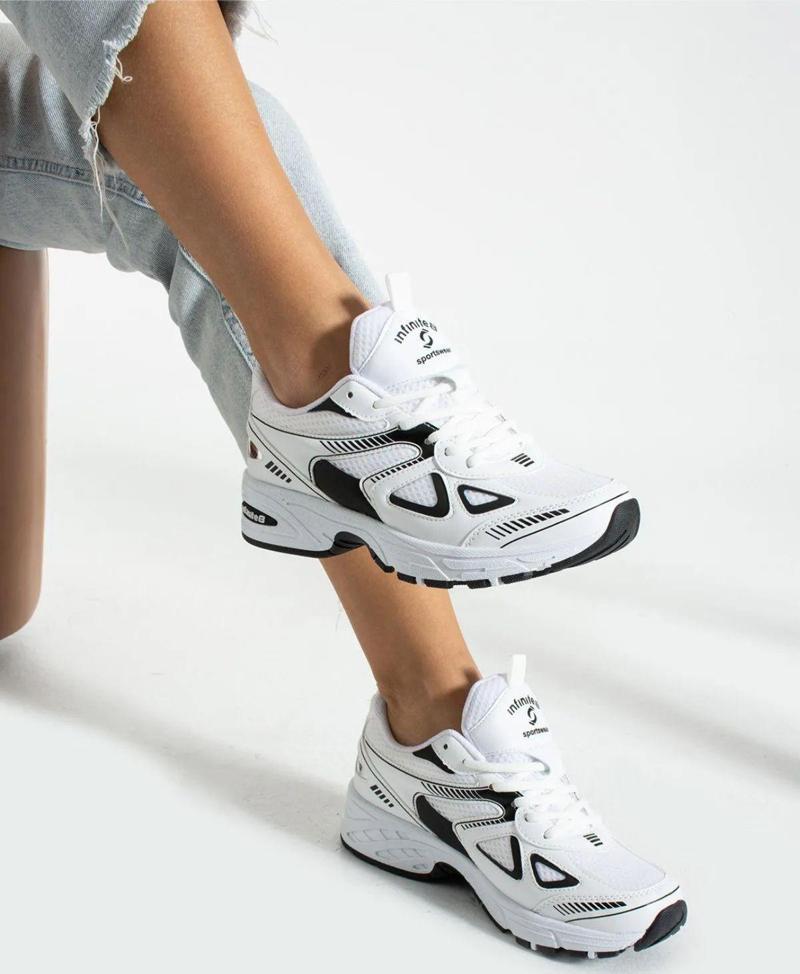 Unisex Beyaz Günlük Rahat Spor Ayakkabı Sneaker Beyaz
