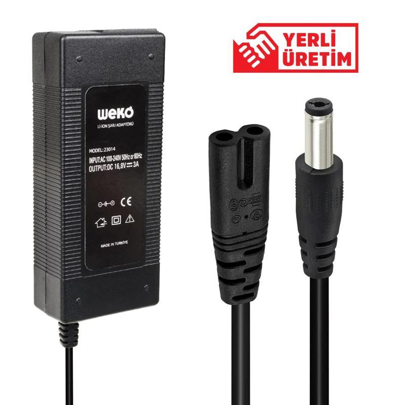 16.8 VOLT - 3 AMPER 5.5*2.5 UÇLU KIRMIZI YEŞİL LEDLİ MASA TİPİ ŞARJ ADAPTÖRÜ-Findit