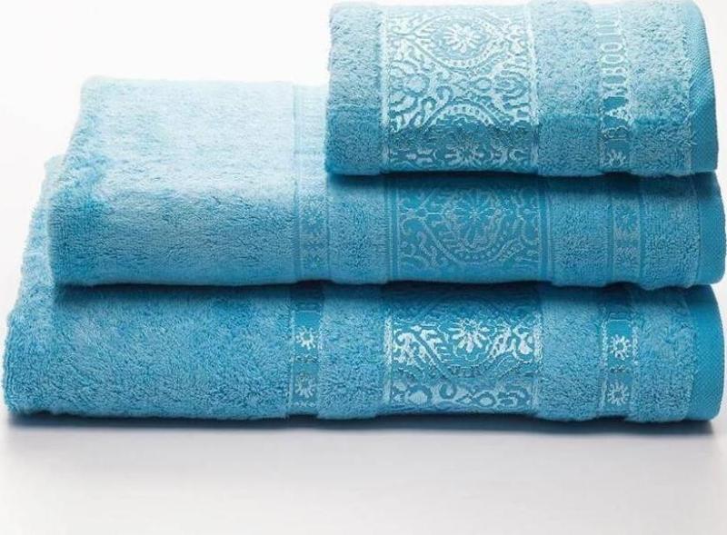 Bambu Silk Luxury Havlu El Yüz 50x90cm Turkuaz