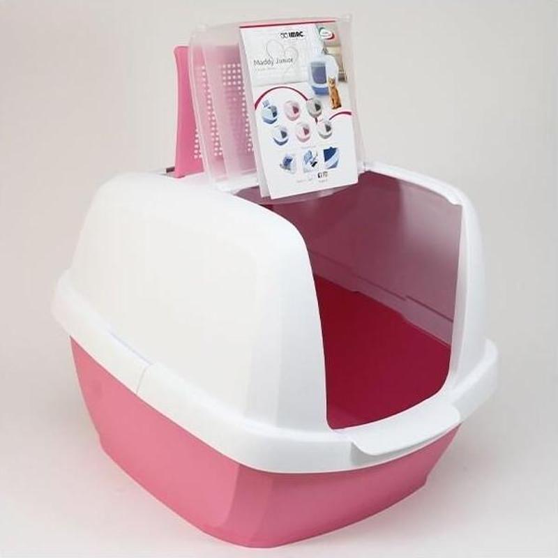Imac Maddy Junior Üstü Açılır Kapalı Kedi Tuvaleti Pembe 57X43X41 cm - 8021799457594