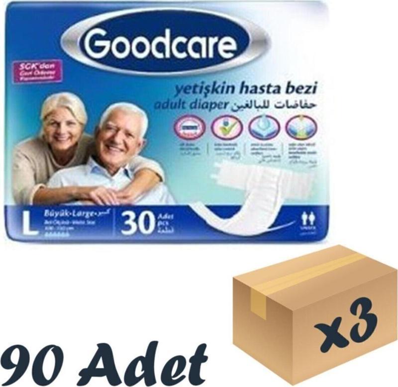Bel Bantlı Yetişkin Hasta Bezi Large 30'Lu 3 Paket 90 Adet