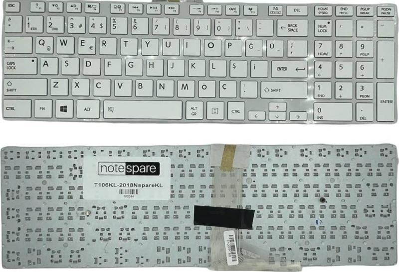 Toshiba Satellite L70-A-13E, L70-A-K5S, L70-A-K6S, L70-A-L2S Uyumlu Notebook Klavye Beyaz TR