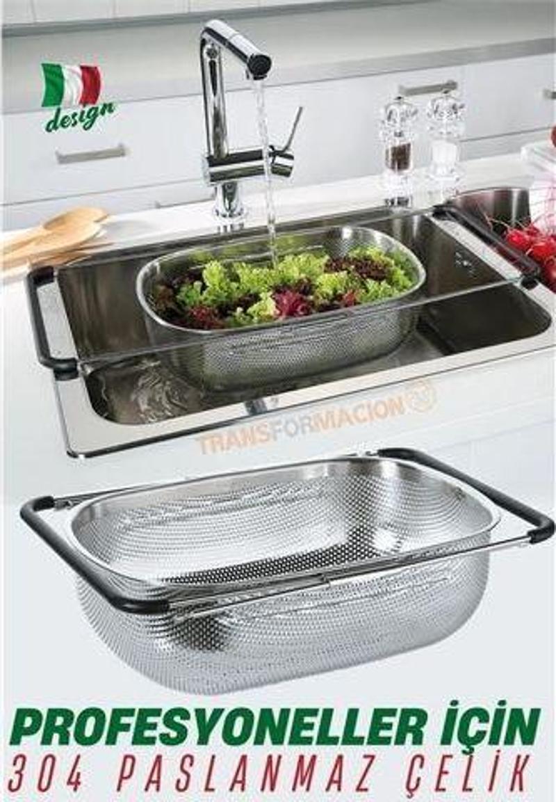 Lavabo Süzgeci Ayarlanabilir Kevgir 304 Paslanmaz Çelik